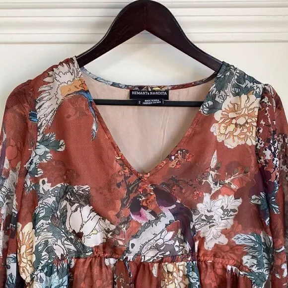 HEMANT & NANDITA  Zeri Peasant Dress​ - Picture 6 of 16